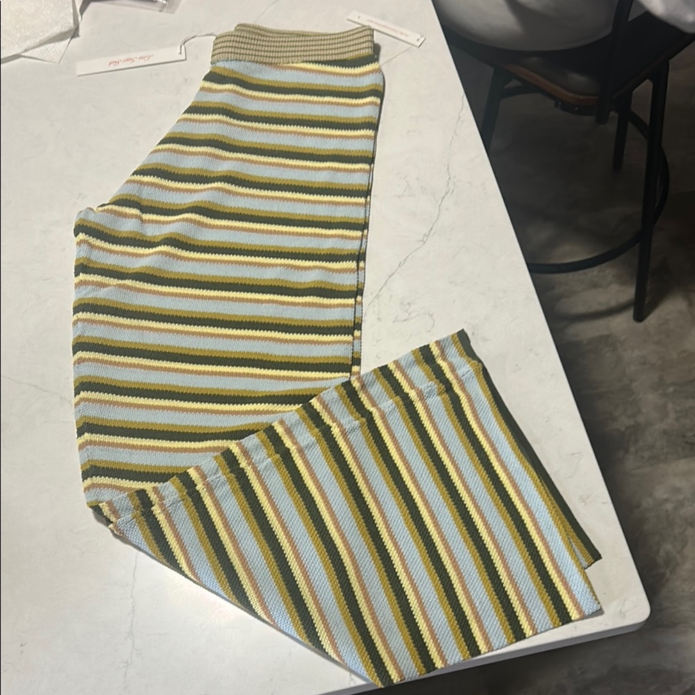 Striped Knit pants in Green and Yellow
